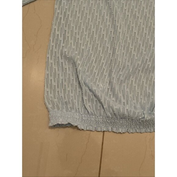 Pendleton Women’s Sheer Swiss Dot Baby Blue Peasant Blouse -Tassels - Size‎ L - Picture 6 of 16